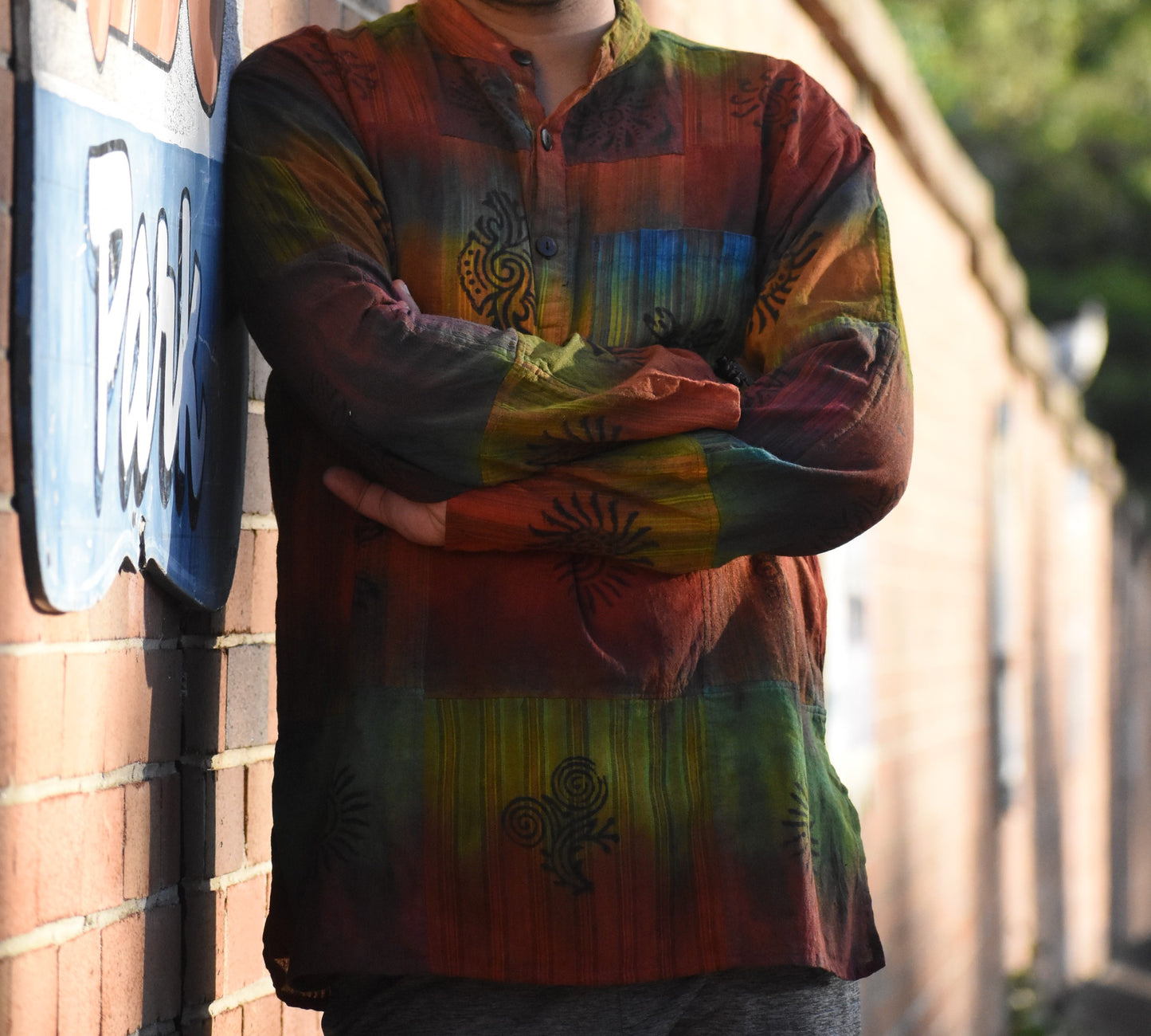 Multicolor long sleeve cotton shirt