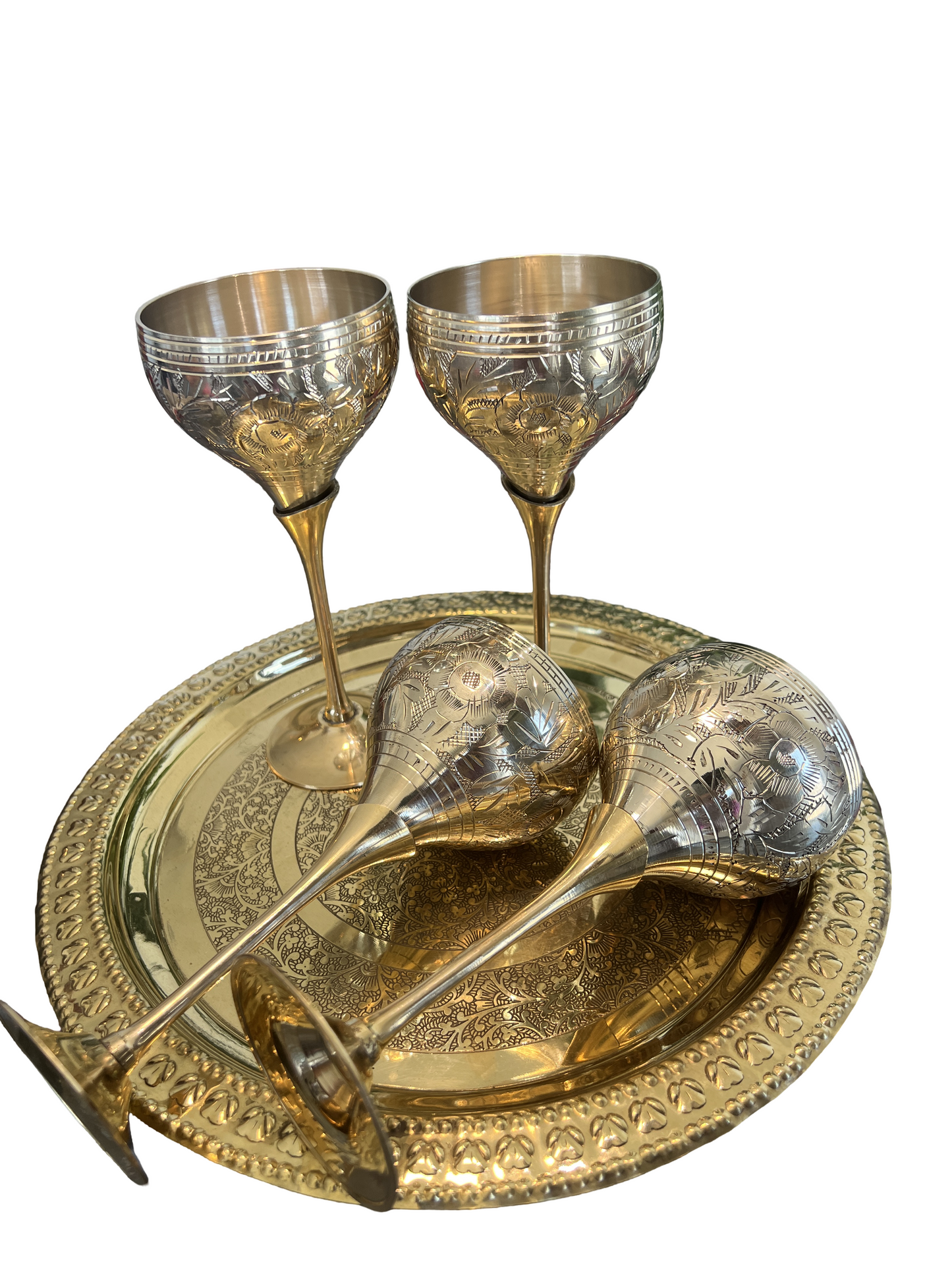 Bronze/Brass Wine glass set