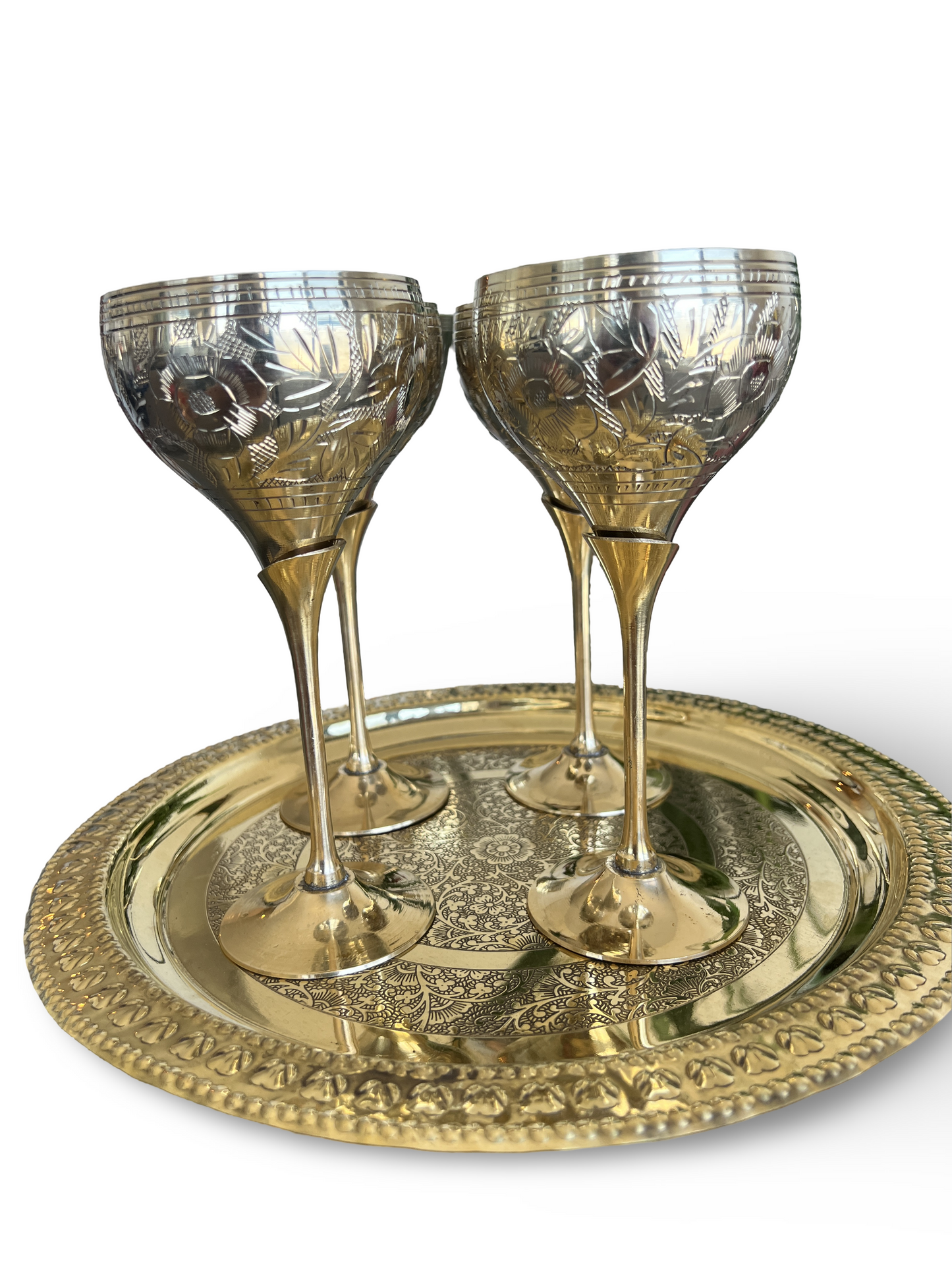 Bronze/Brass Wine glass set