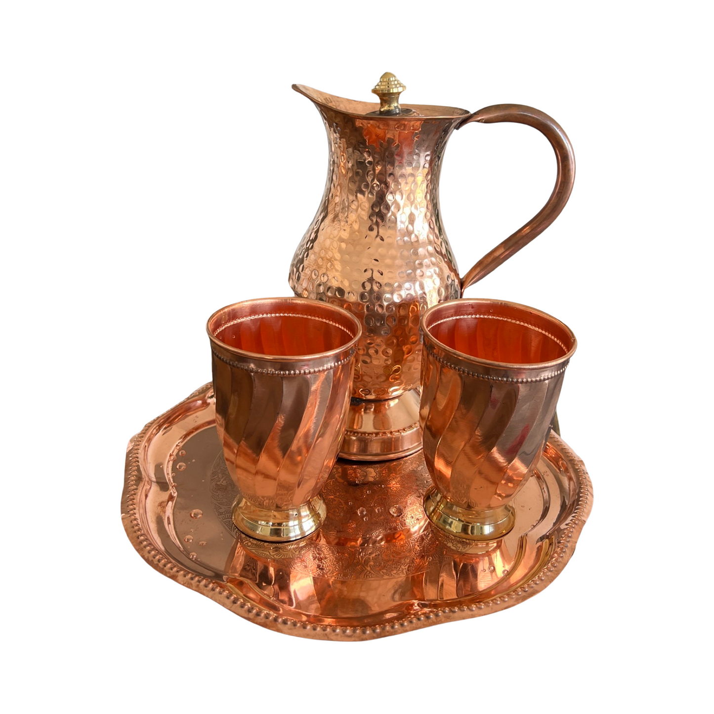 Handcrafted copper water glass