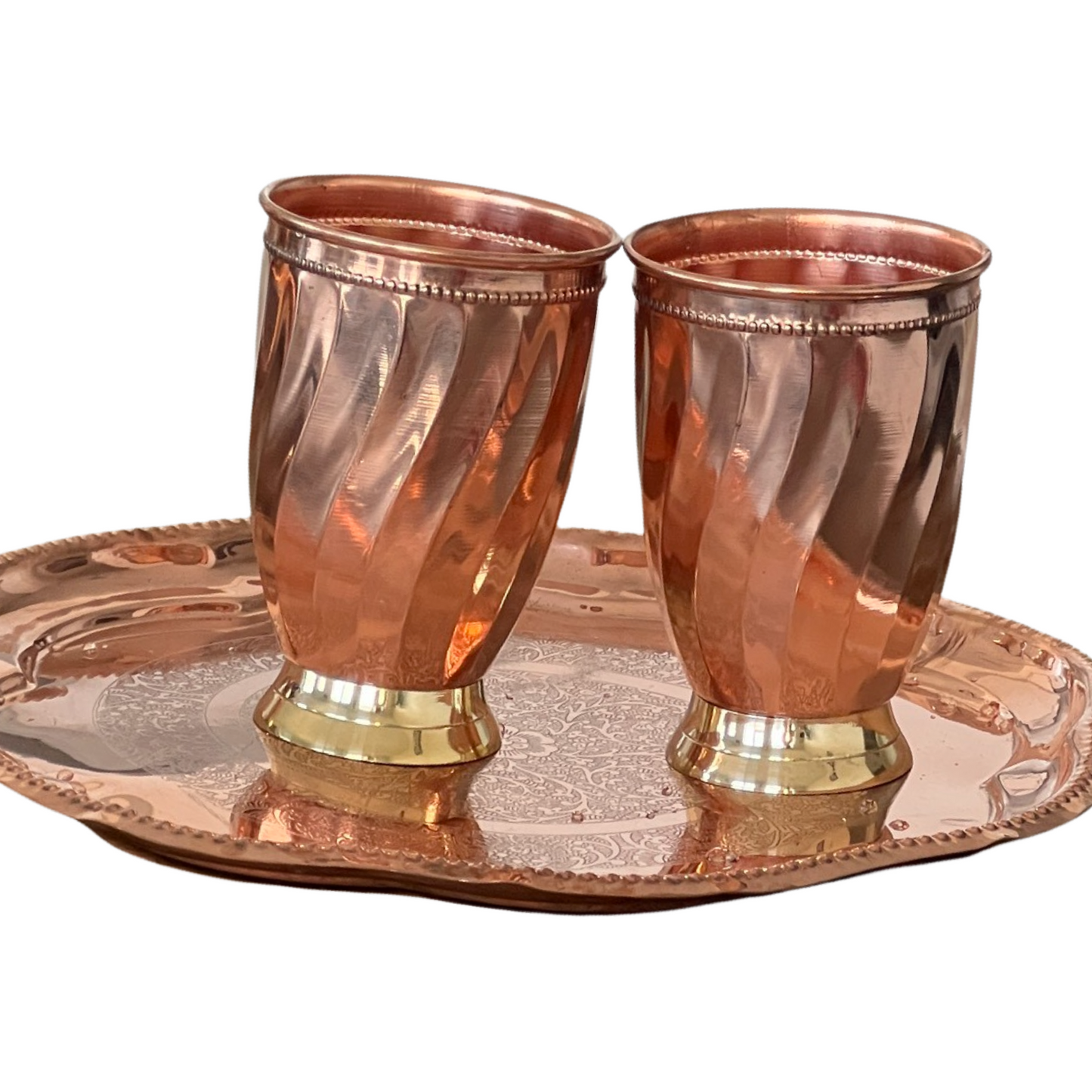 Handcrafted copper water glass